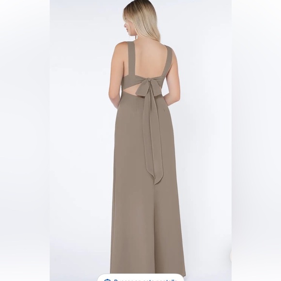 Azazie Brown Sleeveless V-Neck Maxi Gown for Weddings - Picture 5 of 5